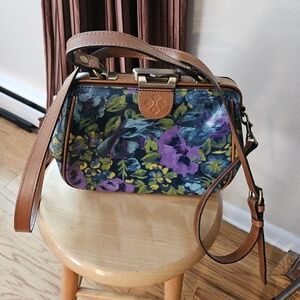 Patricia Nash Multicolor Floral Leather Shoulder Bag